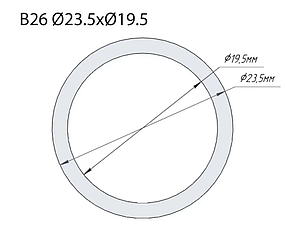 Регулювальна шайба; дизельної форсунки; (B26); Ø 23х19,5 мм; Common Rail Bosch 0,01 мм 1,560-1,600 мм.