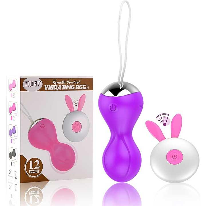 Вагінальні кульки Кегеля з вібрацією 12 режимів Фіолетовий, фото 1