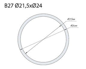 Регулювальна шайба; дизельної форсунки; (B27); Common Rail Denso; Ø 24х21,5 мм; 0,01 мм 1,570-1,660 мм.