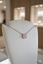 Срібне кольє з Рожевим Кварцом DARIY 420 кол