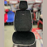 Універсальні накидки на сидіння автомобіля, модель City Чорні із сірим кантом (комплект на передні сидіння), фото 2