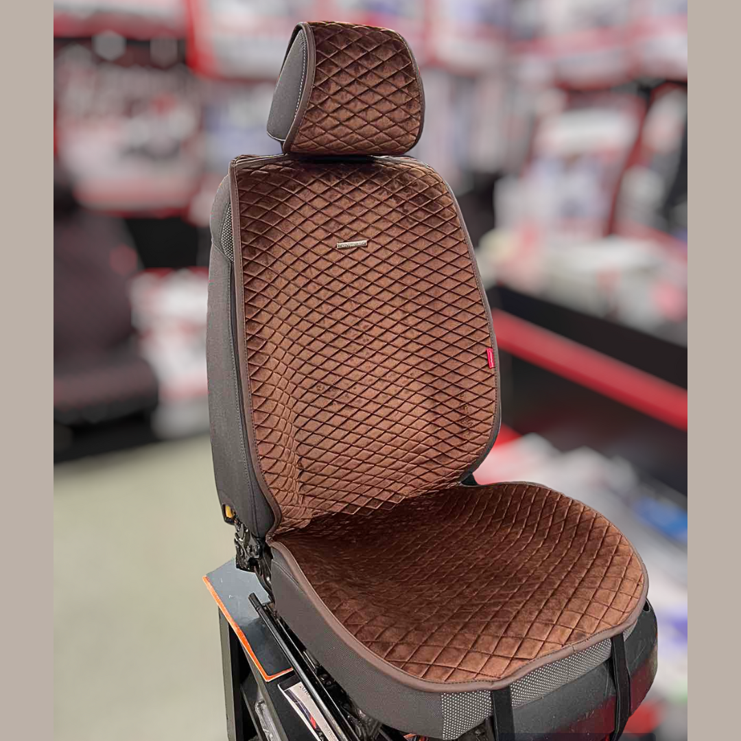 Універсальні накидки на сидіння автомобіля, модель City Коричневі (комплект на передні сидіння), фото 1