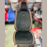 Універсальні накидки на сидіння автомобіля, модель Monaco Чорні коричневий кант (комплект на передні сидіння), фото 2