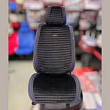 Універсальні накидки на сидіння автомобіля, модель Monaco Чорні синій кант (комплект на передні та задні сидіння), фото 3