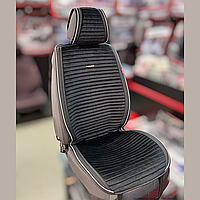 Універсальні накидки на сидіння автомобіля, модель Monaco Чорні сірий кант (комплект на передні сидіння)