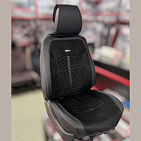 Універсальні каркасні накидки 3D на сидіння автомобіля, модель Stalker Чорні (комплект на передні сидіння)