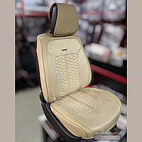 Універсальні каркасні накидки 3D на сидіння автомобіля, модель Stalker Бежеві (комплект на передні сидіння)