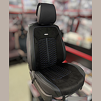 Універсальні каркасні накидки 3D на сидіння автомобіля, модель Stalker Чорні (комплект на передні сидіння)