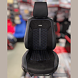 Універсальні каркасні накидки 3D на сидіння автомобіля, модель Stalker Чорні (комплект на передні та задні сидіння), фото 3