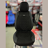 Універсальні автомобільні чохли на сидіння автомобіля, модель Diamond Чорні (комплект на передні та задні сидіння), фото 3