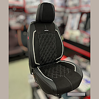Універсальні автомобільні чохли на сидіння автомобіля, модель Diamond Чорні (комплект на передні сидіння)