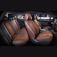 Універсальні автомобільні чохли на сидіння, модель Start Коричневі (комплект на передні та задні сидіння)