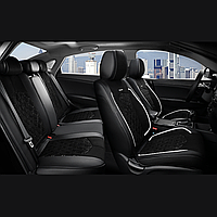 Універсальні автомобільні чохли на сидіння автомобіля, модель Diamond Чорні (комплект на передні та задні сидіння)