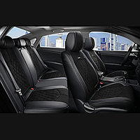 Універсальні автомобільні чохли на сидіння автомобіля, модель Diamond Чорні (комплект на передні та задні сидіння)