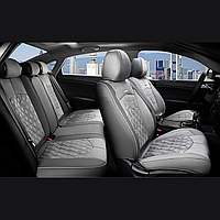 Універсальні автомобільні чохли на сидіння автомобіля, модель Diamond Сірі (комплект на передні та задні сидіння)