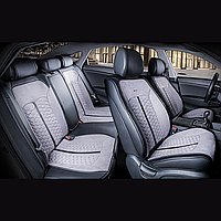 Універсальні каркасні накидки 3D на сидіння автомобіля, модель Stalker Сірі (комплект на передні та задні сидіння)