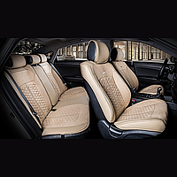 Універсальні каркасні накидки 3D на сидіння автомобіля, модель Stalker Бежеві (комплект на передні та задні сидіння)