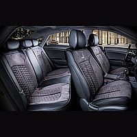 Універсальні каркасні накидки 3D на сидіння автомобіля, модель Stalker Сірі (комплект на передні та задні сидіння)