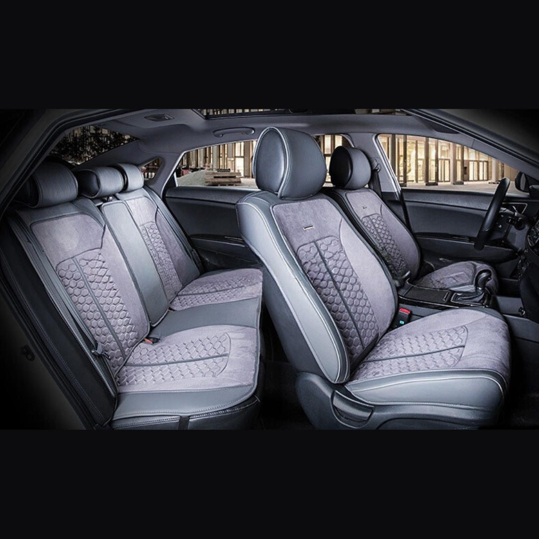 Універсальні каркасні накидки 3D на сидіння автомобіля, модель Stalker Сірі (комплект на передні та задні сидіння), фото 1
