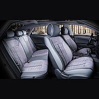 Універсальні каркасні накидки 3D на сидіння автомобіля, модель Stalker Сірі (комплект на передні та задні сидіння)