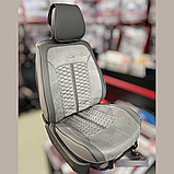 Універсальні каркасні накидки 3D на сидіння автомобіля, модель Stalker Сірі (комплект на передні та задні сидіння), фото 2