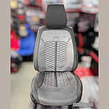 Універсальні каркасні накидки 3D на сидіння автомобіля, модель Stalker Сірі (комплект на передні та задні сидіння), фото 3