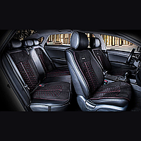 Універсальні каркасні накидки 3D на сидіння автомобіля, модель Stalker Чорні (комплект на передні та задні сидіння)