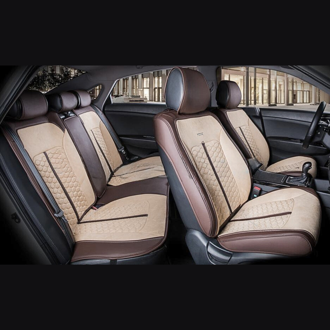 Універсальні каркасні накидки 3D на сидіння автомобіля, модель Stalker Бежеві (комплект на передні та задні сидіння), фото 1