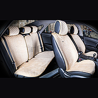 Універсальні накидки на сидіння автомобіля, модель City Бежеві (комплект на передні та задні сидіння)