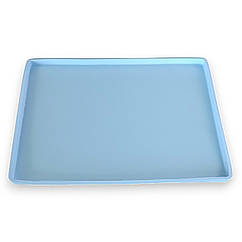 Коврик для запекания теста силиконовый с бортиком 25х30 см синий