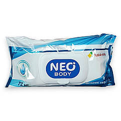 Серветки вологі дитячі гігієнічні Neo Baby з клапаном 72 шт