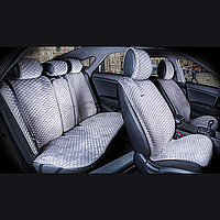 Універсальні накидки на сидіння автомобіля, модель City Темно-сірі (комплект на передні та задні сидіння)