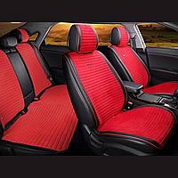 Універсальні накидки на сидіння автомобіля, модель Monaco Червоні (комплект на передні та задні сидіння)