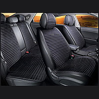 Універсальні накидки на сидіння автомобіля, модель Monaco Чорні (комплект на передні та задні сидіння)