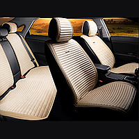 Універсальні накидки на сидіння автомобіля, модель Monaco Бежеві (комплект на передні та задні сидіння)