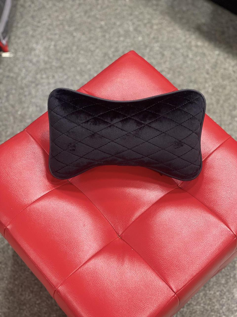 Ортопедична подушка на підголівник для шиї в автомобіль з екошкіри, модель City, чорна, фото 1