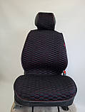 Універсальні автомобільні чохли, накидки на сидіння Sota (на передні сидіння, чорні із червоною ниткою), фото 3