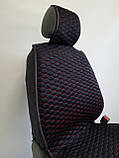 Універсальні автомобільні чохли, накидки на сидіння Sota (на передні сидіння, чорні із червоною ниткою), фото 4