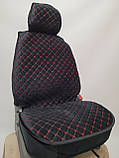 Універсальні автомобільні чохли, накидки на сидіння Sultan (Повний комплект, чорні із з червоною ниткою), фото 2