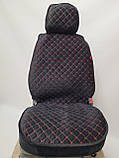 Універсальні автомобільні чохли, накидки на сидіння Sultan (Повний комплект, чорні із з червоною ниткою), фото 3