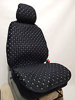 Універсальні автомобільні чохли, накидки на сидіння Sultan (на передні сидіння, чорні з білою ниткою)