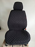 Універсальні автомобільні чохли, накидки на сидіння Linen Cube (чорний з чорною ниткою), фото 2