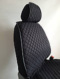 Універсальні автомобільні чохли, накидки на сидіння Linen Cube (чорний з чорною ниткою), фото 3