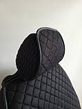 Універсальні автомобільні чохли, накидки на сидіння Linen Cube (чорний з чорною ниткою), фото 4