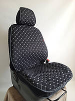 Універсальні автомобільні чохли, накидки на сидіння Linen Cube (чорний з сірою ниткою)