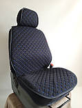 Універсальні автомобільні чохли, накидки на сидіння Linen Cube (Повний комплект, чорний з синьою ниткою), фото 2