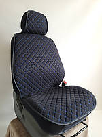 Універсальні автомобільні чохли, накидки на сидіння Linen Cube (чорний з синьою ниткою)