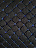 Універсальні автомобільні чохли, накидки на сидіння Linen Cube (Повний комплект, чорний з синьою ниткою), фото 8