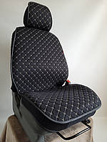 Універсальні автомобільні чохли, накидки на сидіння Linen Cube (чорний з бежевою ниткою)