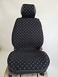 Універсальні автомобільні чохли, накидки на сидіння Cube (чорний з сірою ниткою), фото 2